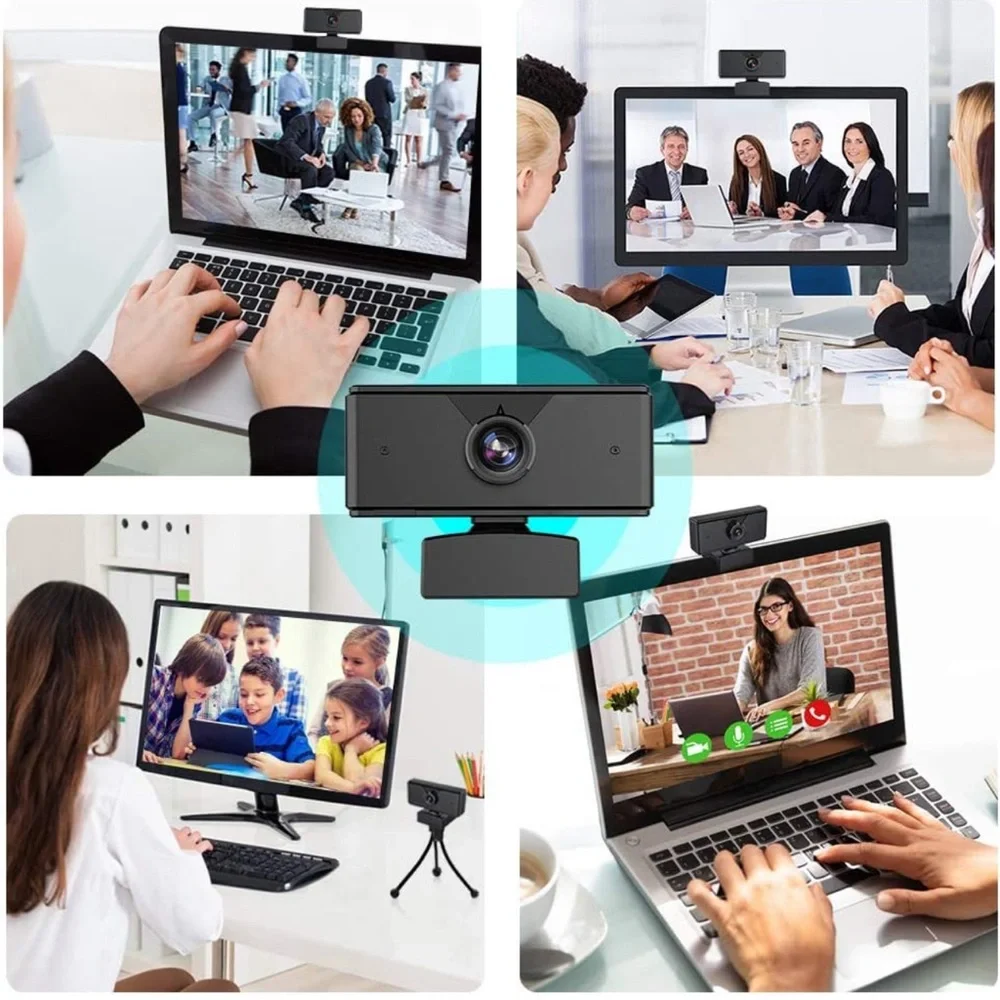 1080P Full HD Webcam with Mic, Quick Focus, Computer Camera for Online Video